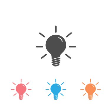 Ampul simgesi seti. Vektör