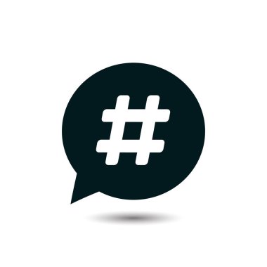 Beyaz üzerinde hashtag simgesi. Vektör