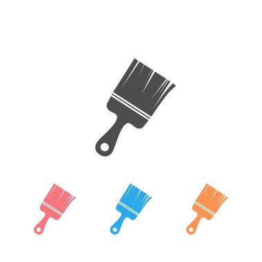 Boya fırçası simgesi kümesi sembol vektörü