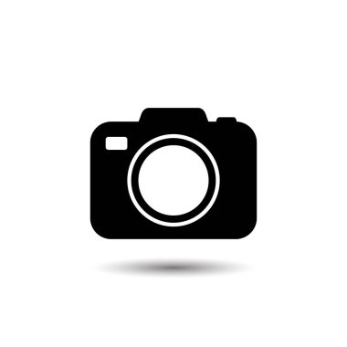 Beyaz vektör üzerinde fotoğraf kamera vektör simgesi