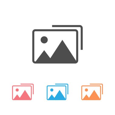 Fotoğraf vektör simgesi beyaz aset.