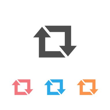 Repost simgesi seti, repost sembolü, repost işareti. Vektör