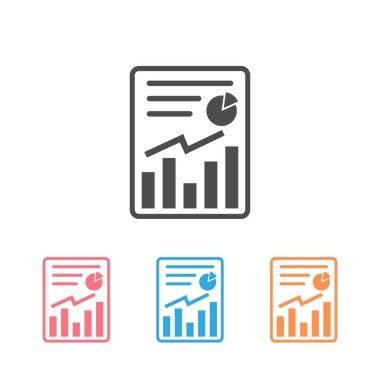Rapor simgesi düz tarzda ayarlanır. Web sitesi tasarımı, logosu, uygulaması, Ui için muhasebe sembolü