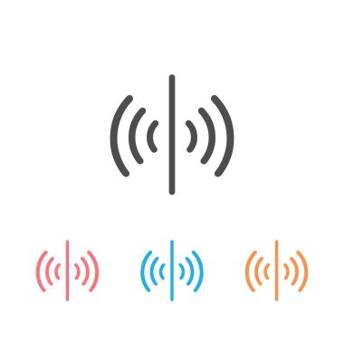 Sensör vektör simgesi seti, sinyal sembolü. Web veya mobil cihazlar için basit, düz tasarım