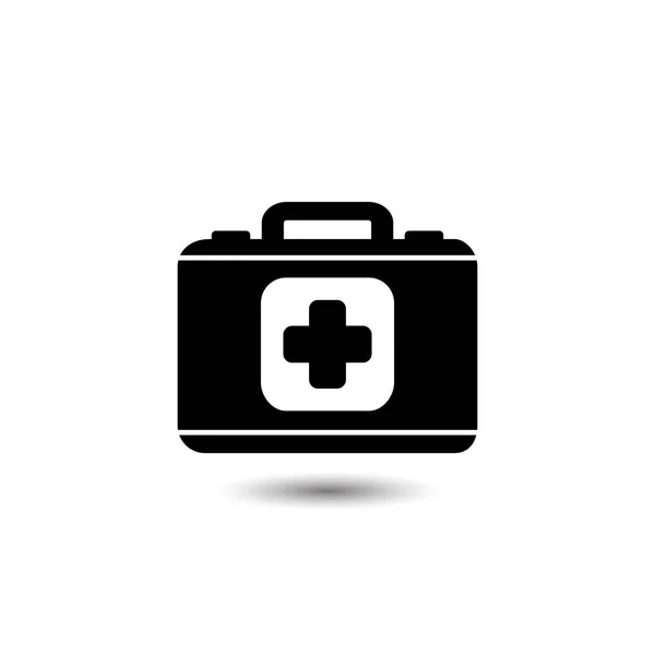 Icono del maletín de medicina en blanco . — Archivo Imágenes Vectoriales