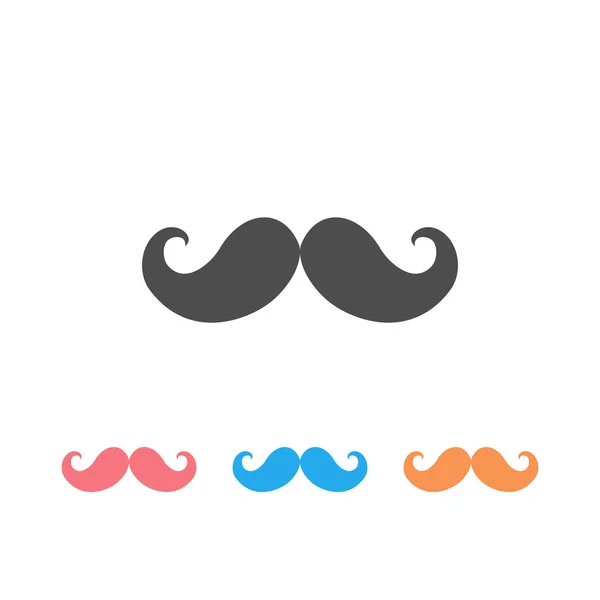 Icono de bigote set vector ilustración en blanco — Archivo Imágenes Vectoriales