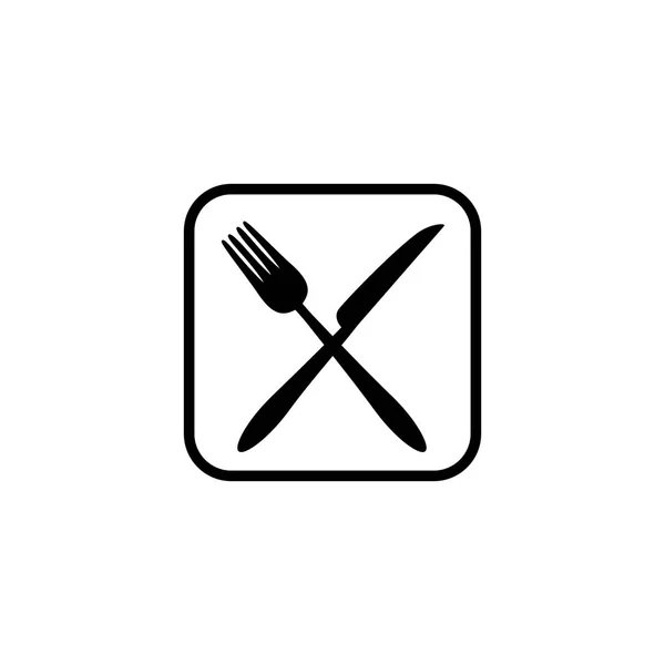 Tenedor y cuchillo vector icono. Comer símbolo . — Archivo Imágenes Vectoriales