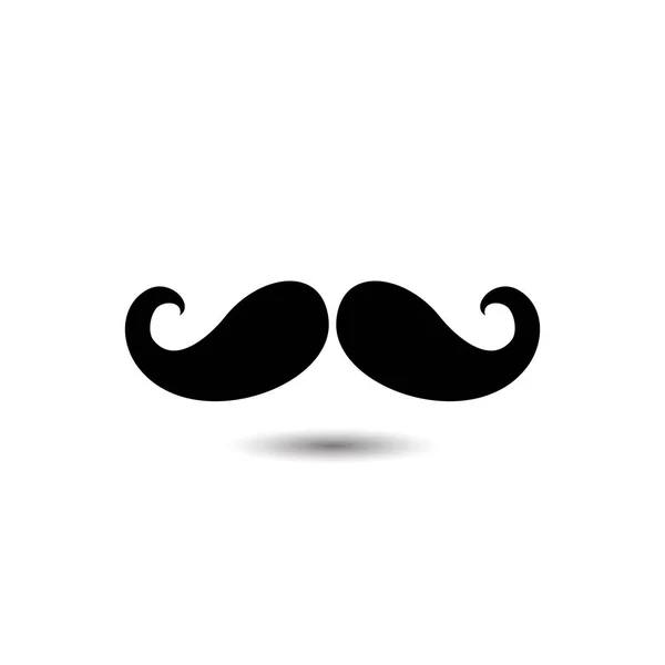 Icono de bigote en blanco. vector — Archivo Imágenes Vectoriales