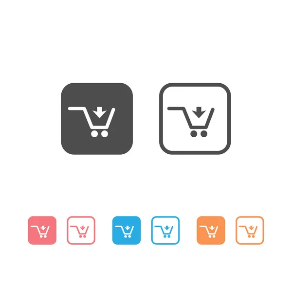 Vektor nastavení ikon pro nakupování Nákupní košík — Stockový vektor