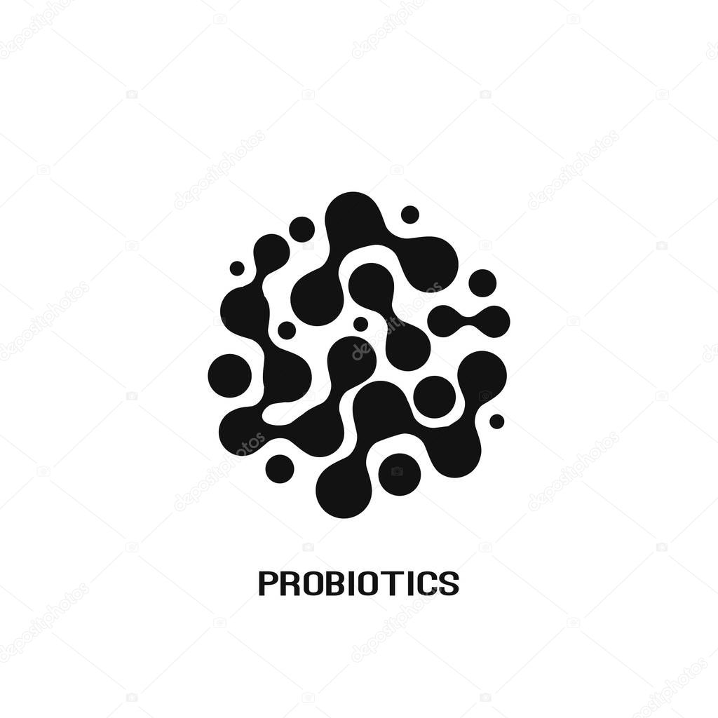 Probiotics bacteria logo design. Healthy nutrition ingredient for therapeutic