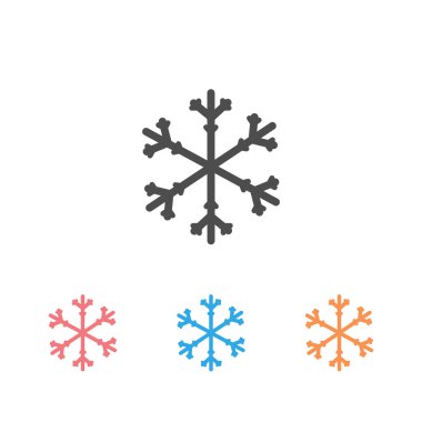 Kar Tanesi simgesi seti. Kar simgesi beyaz arkaplanda izole edildi. Kışın sembolü, donmuş. Vektör