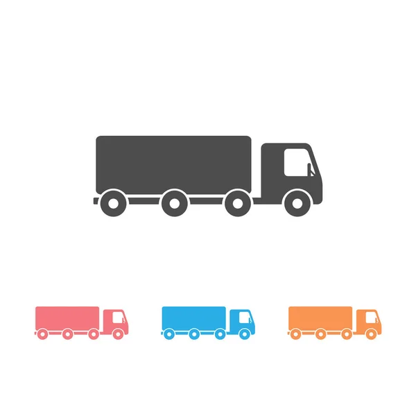 Vrachtwagen Ikoon Vector ingesteld. Simpel plat symbool. Perfect zwart pictogram illustratie op witte achtergrond — Stockvector