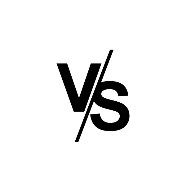 VS frente al logotipo vectorial de letras aislado sobre fondo blanco. VS versus símbolo para el concepto de confrontación o diseño de oposición — Vector de stock