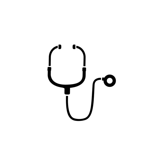 Icono médico abstracto con estetoscopio, ilustración vectorial sobre fondo blanco — Vector de stock