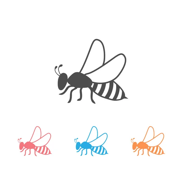 Conjunto de iconos de abeja, vector logo — Archivo Imágenes Vectoriales