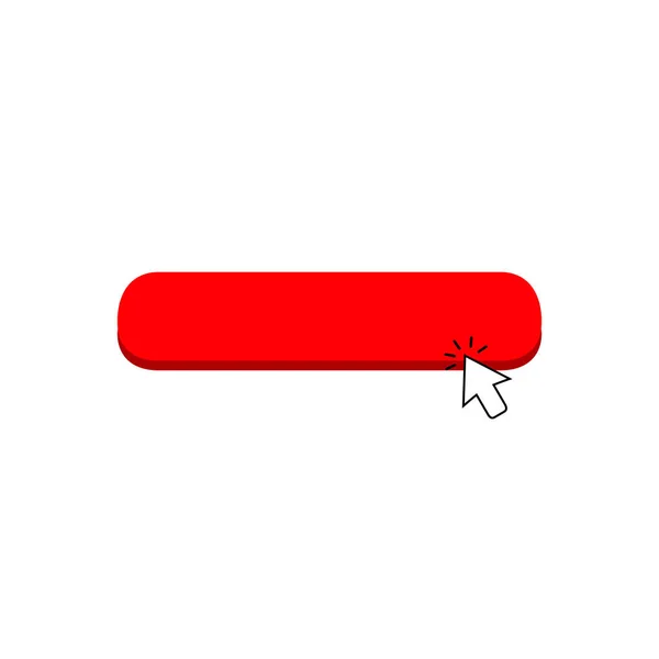 Kattintson az üres piros gombra a nyíl mutató kattintva ikonra — Stock Vector