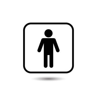 Man Lavabo Simgesi. Erkekler Dinlenme Odası Tabelası. Gents Symbol Vector için Tuvalet. Erkekler Wc İllüstrasyon Logosu