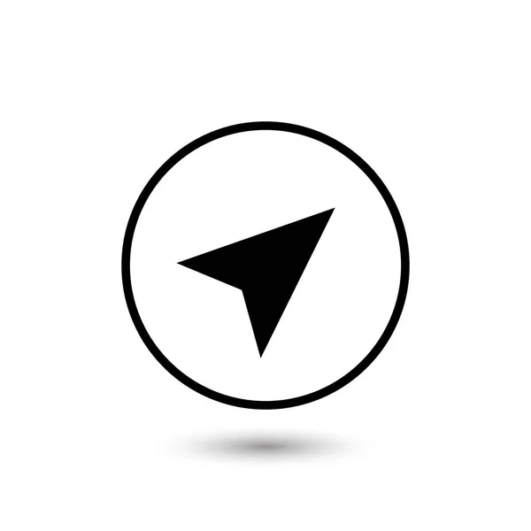 Flecha gps icono en blanco. Vector — Vector de stock