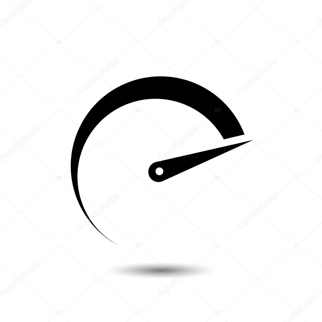 Speedometers icon, isolated Flat design Vector