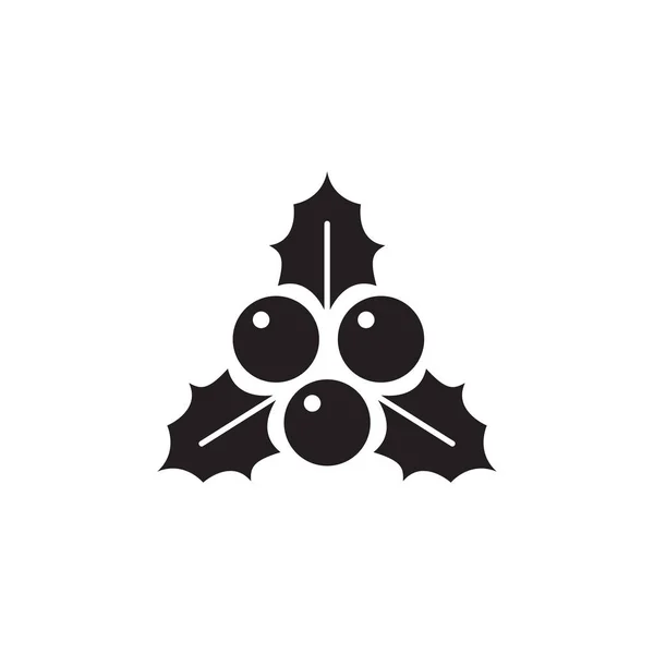 Holly Leaves And Berries Icon. Vettore — Vettoriale Stock