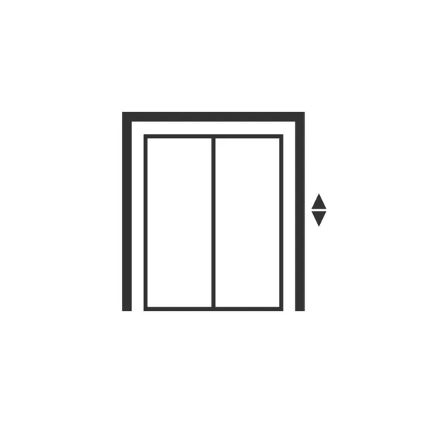 Modelo de ícone de elevador cor preta editável. Sinal do vetor do símbolo do elevador isolado no fundo branco. ilustração vetor logotipo simples para gráfico e web — Vetor de Stock