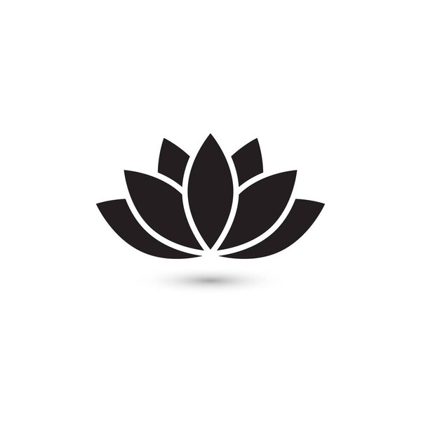 Иконка лотоса или иконка Гармонии на белом. Вектор
