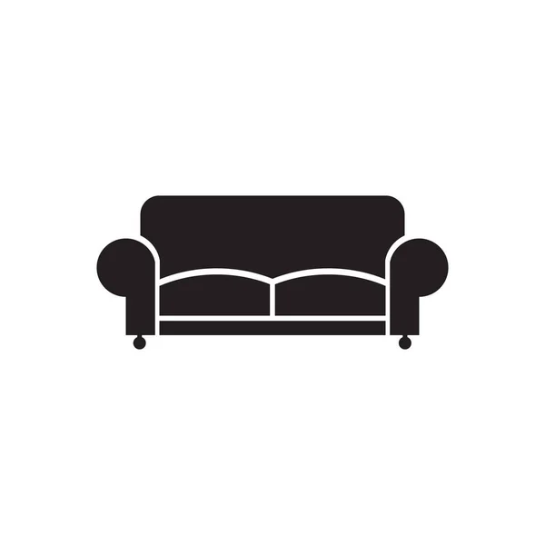 Ícone do sofá. Ilustração de Móveis ou Elementos Interiores em Estilo Glyph Como Um Símbolo de Moda de Sinal de Vetor Simples para Design e Sites, Apresentação ou Celular — Vetor de Stock