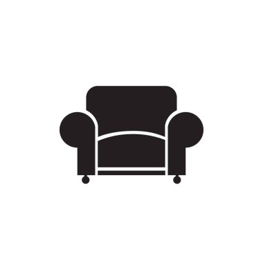 Chair flat icon on white vector sign.