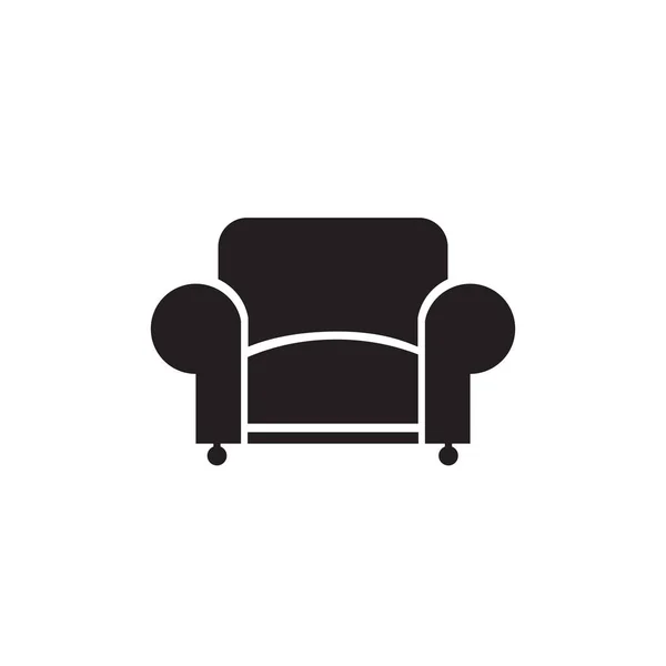 Chair flat icon on white vector sign. — 스톡 벡터