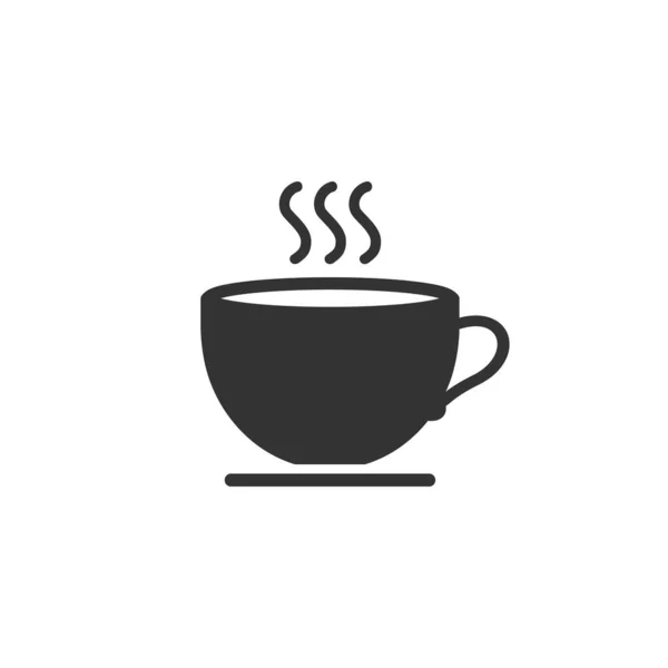 Чашка кави. Шаблон значка чашки кави чорного кольору, який можна редагувати. Символ кави Плоский векторний знак ізольовано на білому тлі. Проста ілюстрація логотипу для графіки та Інтернету — стоковий вектор