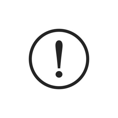 Ünlem işareti, tehlike uyarısı, acil durum uyarısı, uyarı işareti, vektör simgesi