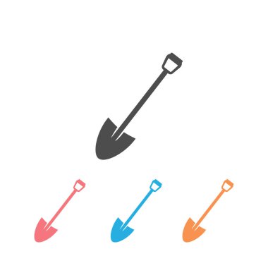Shovel Icon Set. Gardening Vector Illustration. Construction Equipment Sign
