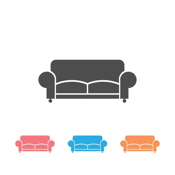 Sofa Icoon Set. Meubilair of interieur illustratie in glyph stijl als een eenvoudige vector teken Trendy symbool voor design en websites, presentatie of mobiele — Stockvector