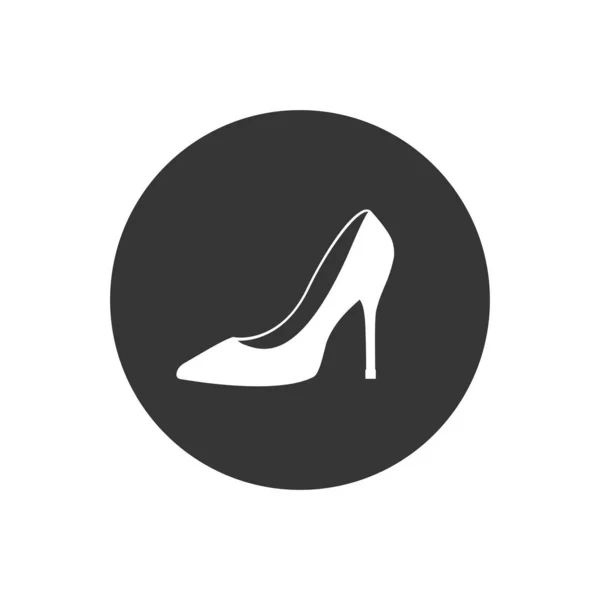 Monochrome vector illustratie van een damesschoen, icoon, geïsoleerd op een witte — Stockvector
