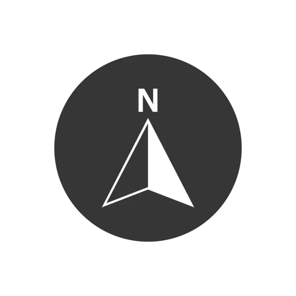 Pfeil-Symbol oder n Richtung und Navigationspunkt-Symbol. Vektor-Logo für GPS-Navigationskarte isoliert auf weiß — Stockvektor