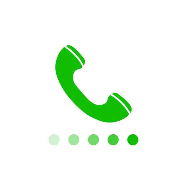 Ícone verde telefone no estilo moderno plana isolada no fundo branco. Símbolo telefónico. Vetor —  Vetores de Stock