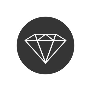 Elmas ikonu. Gemstone sembolü. vektör çizimi düz biçimi