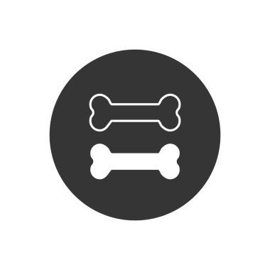 Modern düz dizaynlı köpek kemiği simgesi beyaz arka planda izole edilmiş, evcil hayvan besin vektörü