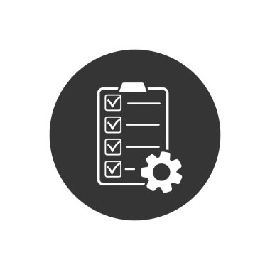 Düz stilde Proje Yönetimi simgesi. Web sitesi tasarımı, logosu, uygulaması, Ui için proje sembolü. Vektör