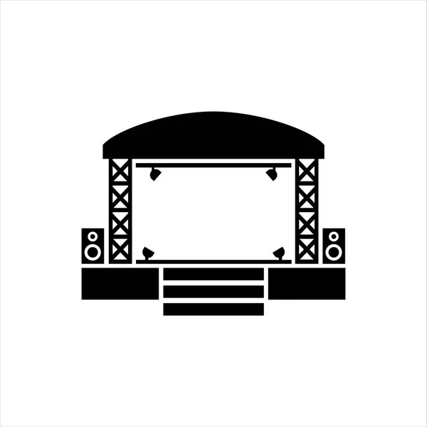 Icono de escenario de concierto en blanco. Vector — Vector de stock