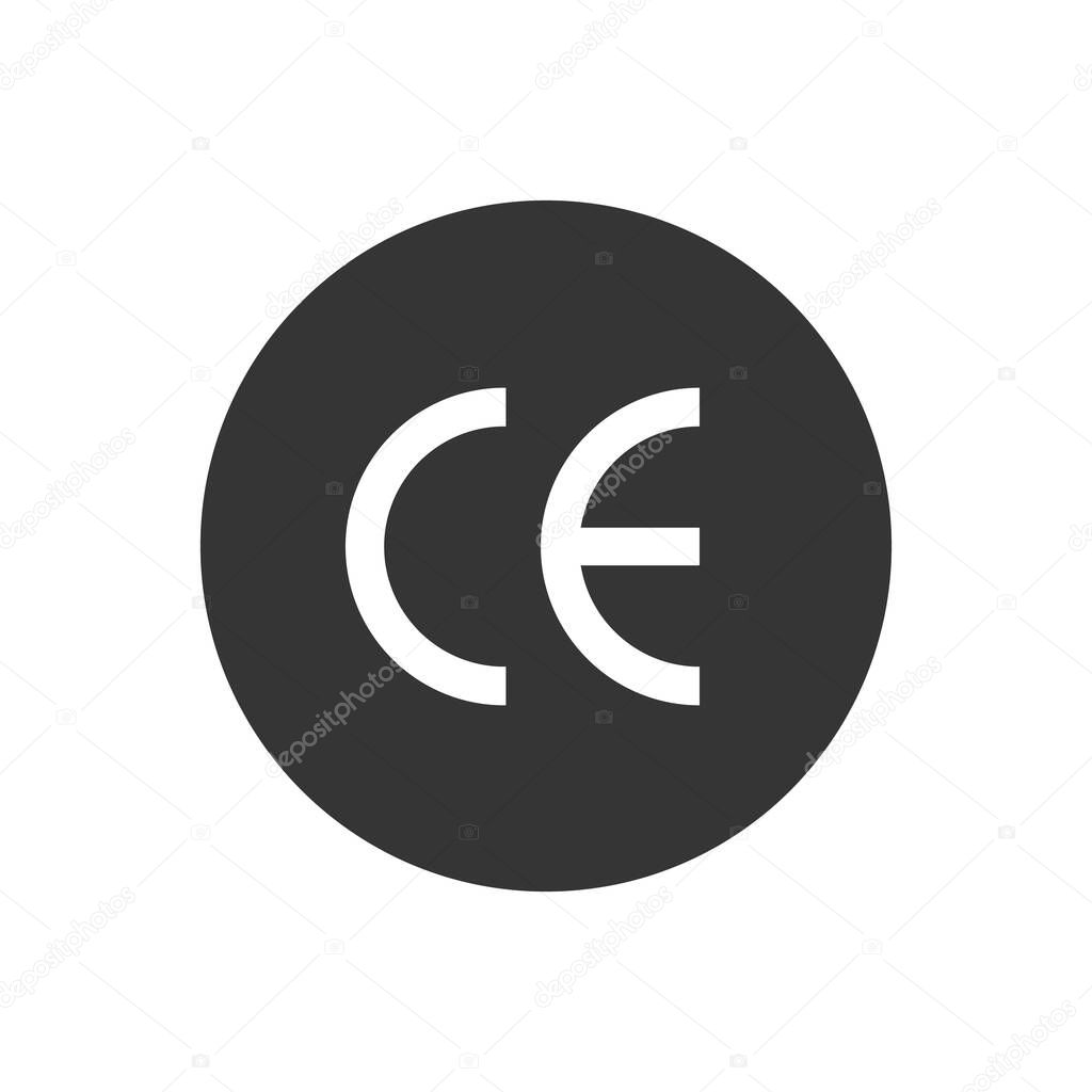 CE mark vector symbol. CE symbol icon.