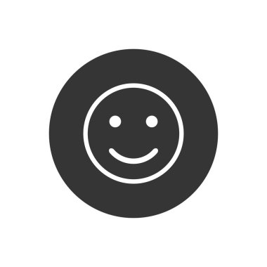 Gülümseme çizgisi simgesi, vektör çizimi düz biçimi