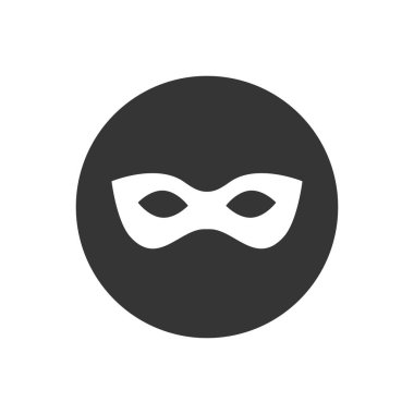 İsimsiz maske vektör simgesi beyaz üzerine izole edildi