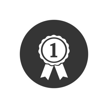 1, vektör illüstrasyon düz biçimli ödül simgesi