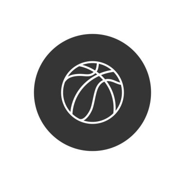Beyazın üstüne basketbol ikonu. vektör çizimi düz biçimi