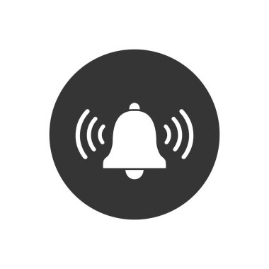 Beyaz vektör illüstrasyonunda çan doğrusal vektör simgesi