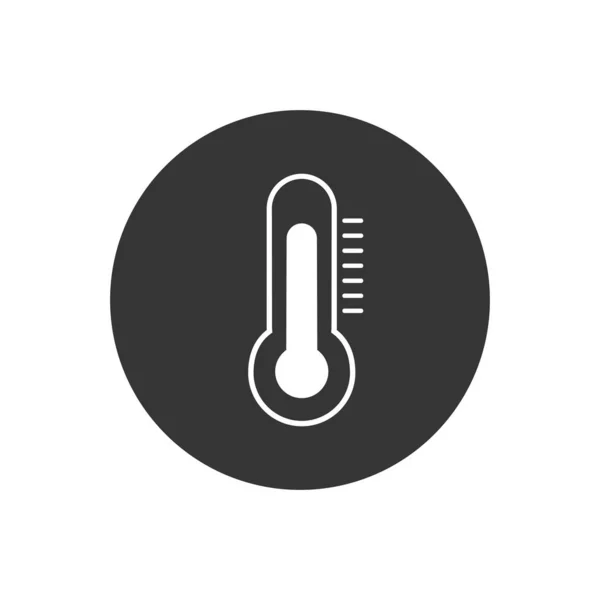 Icono del termómetro en blanco. vector ilustración estilo plano — Vector de stock