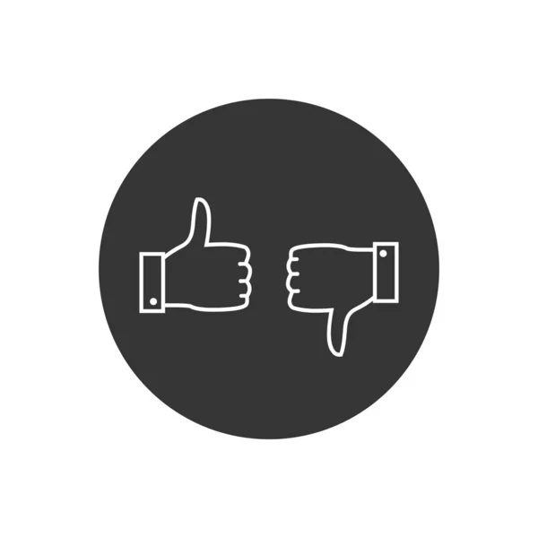 Thumbs up and thumbs down. Flat style stock vector — Stock Vector
