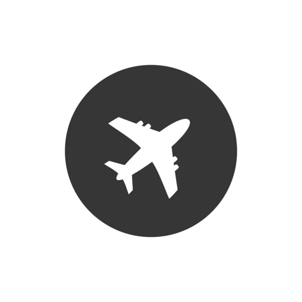 Icono de avión, aeropuerto y símbolo de pictograma de avión — Vector de stock