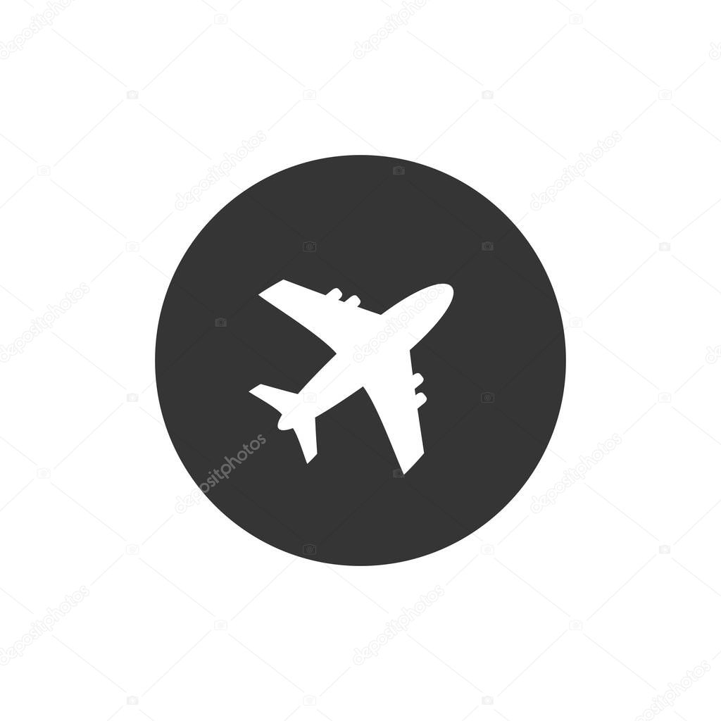 Plane icon, airport and airplane pictogram symbol